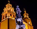 Paz Peace Statue Our Lady Basilica Night Guanajuato Mexico Royalty Free Stock Photo