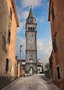 Pazin, Istria, Croatia: the bell tower of the church of Saint Ni