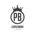 PB Letter Logo Design with Circular Crown