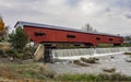 Bridgeton Covered Bridge in Indiana in Fall Royalty Free Stock Photo