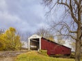 Crooks Covered Bridge in Indiana in Autumn Royalty Free Stock Photo