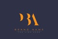 PBA abstract letter logo design Royalty Free Stock Photo
