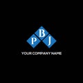 PBJ letter logo design on BLACK background. PBJ creative initials letter logo concept. PBJ letter design Royalty Free Stock Photo
