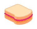 PBJ peanut butter and jelly sandwich drawing Royalty Free Stock Photo