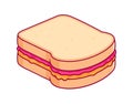PBJ peanut butter and jelly sandwich drawing Royalty Free Stock Photo