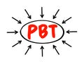 PBT Profit Before Tax - measure that looks at a company\'s profits before the company has to pay corporate income tax