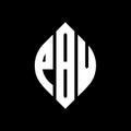 PBV circle letter logo design with circle and ellipse shape. PBV ellipse letters with typographic style. The three initials form a Royalty Free Stock Photo