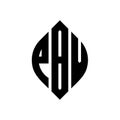 PBV circle letter logo design with circle and ellipse shape. PBV ellipse letters with typographic style. The three initials form a Royalty Free Stock Photo