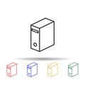 PC case multi color style icon. Simple thin line, outline vector of computer parts icons for ui and ux, website or mobile Royalty Free Stock Photo