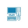 Pc components linear icon concept. Pc components line vector sign, symbol, illustration. Royalty Free Stock Photo