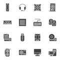 PC components vector icons set Royalty Free Stock Photo