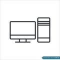 PC computer desktop icon vector template Royalty Free Stock Photo