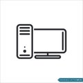 PC computer desktop icon vector template Royalty Free Stock Photo
