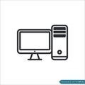 PC computer desktop icon vector template Royalty Free Stock Photo