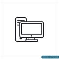 PC computer desktop icon vector template Royalty Free Stock Photo