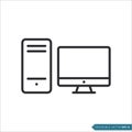 PC computer desktop icon vector template Royalty Free Stock Photo