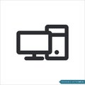 PC computer desktop icon vector template Royalty Free Stock Photo