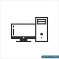 PC computer desktop icon vector template Royalty Free Stock Photo