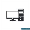 PC computer desktop icon vector template Royalty Free Stock Photo