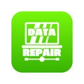 Pc data repair icon green vector