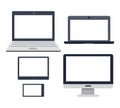 PC Devices Set. Collection of Realistic Monitors