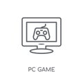 Pc game linear icon. Modern outline Pc game logo concept on whit