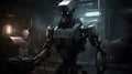 PC Gaming sci-fi setting design a robot companion high co two generative AI