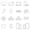 Device and technology line icon set. Electronic devices and gadgets, computer, equipment and electronics. Royalty Free Stock Photo