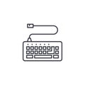 PC keyboard linear icon concept. PC keyboard line vector sign, symbol, illustration.