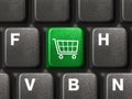 PC keyboard with shopping key Royalty Free Stock Photo