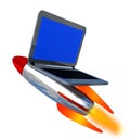 Pc laptop performance speed missile - 3d rendering Royalty Free Stock Photo