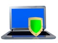 Pc laptop protection safety shield - 3d rendering