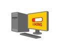PC long loading. Computer froze vector illustration