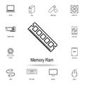 PC memory RAM icon. Detailed set of computer part icons. Premium graphic design. One of the collection icons for websites, web Royalty Free Stock Photo