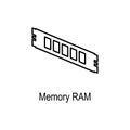 PC memory RAM icon. Element of computer part for mobile concept and web apps. Thin line icon for website design and development, Royalty Free Stock Photo