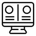 Pc monitor comparison icon, outline style
