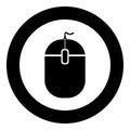 PC mouse icon black color in circle Royalty Free Stock Photo