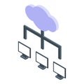 Pc network cloud icon isometric vector. Internet data Royalty Free Stock Photo