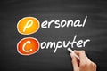 PC Personal Computer, business concept on blackboard Royalty Free Stock Photo