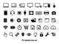 PC personal computer related icon vector illustration set Royalty Free Stock Photo