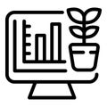 Pc plant control icon outline vector. Innovation system