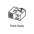 PC Power supply icon. Element of computer part for mobile concept and web apps. Thin line icon for website design and development