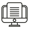 Pc print icon outline vector. Printer press Royalty Free Stock Photo