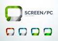 PC screen logo design made of color pieces