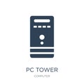 pc tower icon in trendy design style. pc tower icon isolated on white background. pc tower vector icon simple and modern flat Royalty Free Stock Photo