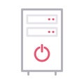 Pc thin line color vector icon Royalty Free Stock Photo