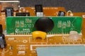 PCB circuitry with photo diode, laser, resistors, microchips, electronic components Royalty Free Stock Photo