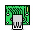 pcb connected usb port color icon vector illustration Royalty Free Stock Photo