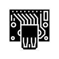 pcb connected usb port glyph icon vector illustration Royalty Free Stock Photo