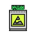 pcb esd safe packaging color icon vector illustration Royalty Free Stock Photo